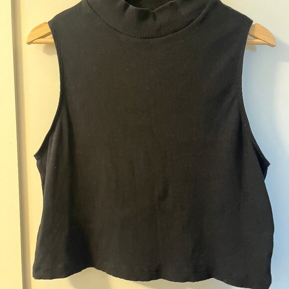 NWOT Everlane Ribbed Mockneck Tank - Black - Size XL - Picture 3 of 7